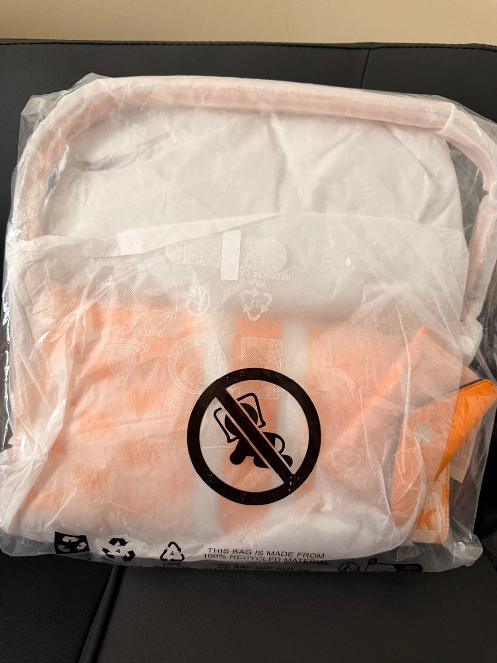 Michael Kors Orange & White MK Print Purse - Picture 4 of 8